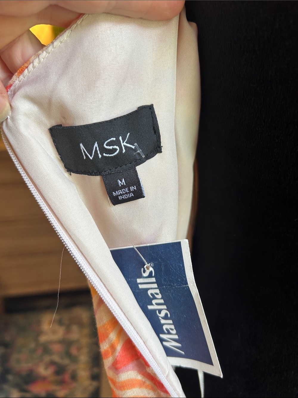MSK Strappy Tie-Waist Midi Dress in Orange, Pink and Yellow - Picture 2 of 10